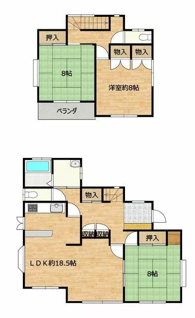 Watari District, Watari Town, Aikuma Takaya, Hobara, 2-story, 3LDK