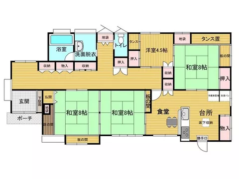 A quiet residential area. A pure Japanese-style single-story house with a garden. Additionally, there is land for a home vegetable garden.