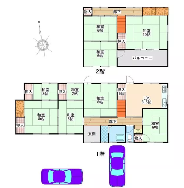 Miyoshi City, Ikawa Town Nishikawa (Tsukuda Station) 2-story 9LDK