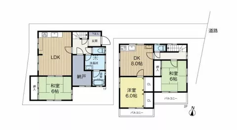 Danjyo 7-chome, Nishinomiya City (Kotoen Station) 2-story building 4LDK