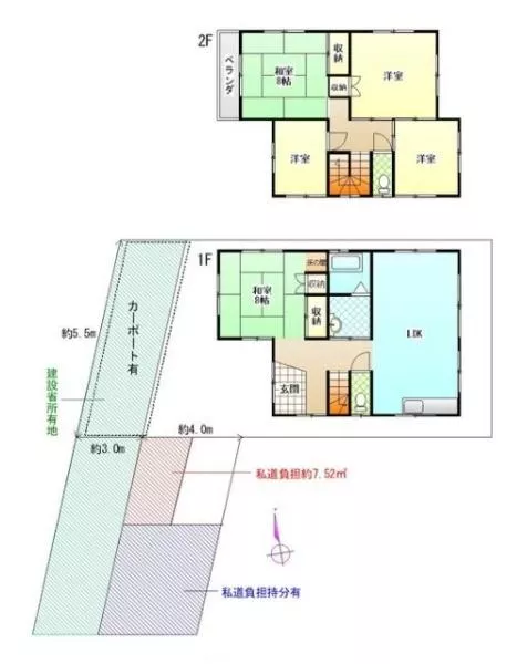 Kawai Town, Kitakatsuragi District, Nishi-anayami (Samidagawa Station) 2-story building 5LDK
