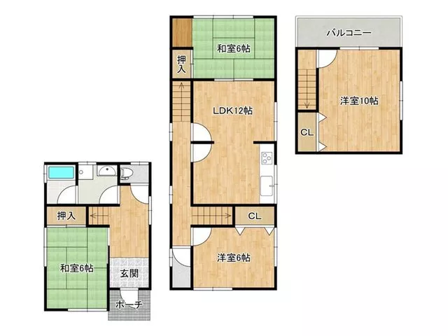 Immediate delivery available, flat to the station, quiet residential area, green-rich residential area, 3 stories or more, city gas