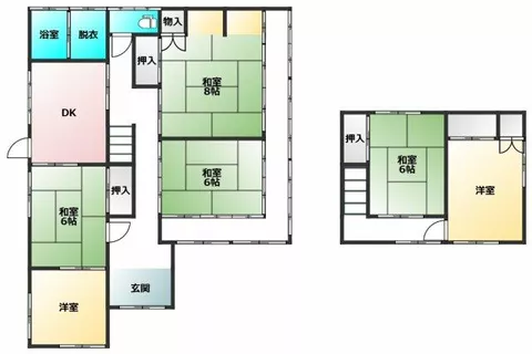 Yatsushiro City, Kagami Town, Uchida (Arisa Station) 2-story building 6DK
