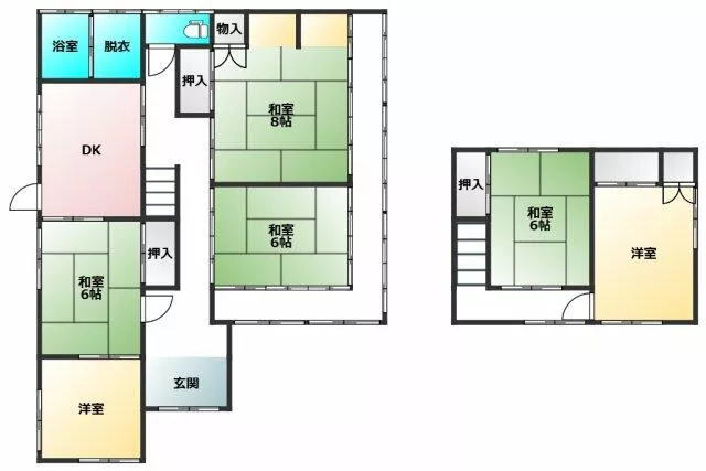 Yatsushiro City, Kagami Town, Uchida (Arisa Station) 2-story building 6DK