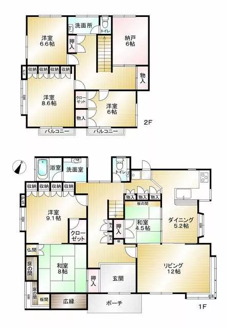 Ikoma County, Misato Town, Shigiyama East (Shigiyama Station) 2-story 6LDK