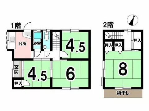 Owari District, Oji Town, Oaza Sunako, Nakawari (Fushiya Station) 2-story building 4K