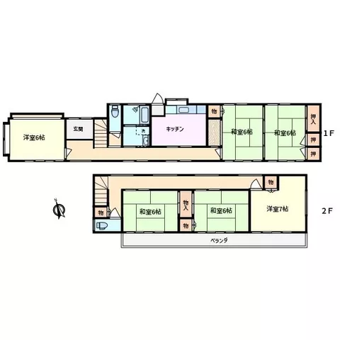 Ota City, Ishibashi-cho (Jirakomonbashi Station) 2-story building 6DK