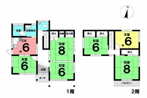 Nagahama City, Koyachi Chono Town (Kawagoe Station) 2-story building 6DK