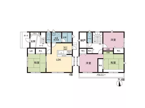Open kitchen, Japanese-style room, storage in all rooms, toilet on each floor, parking for 2 cars available - Image 2