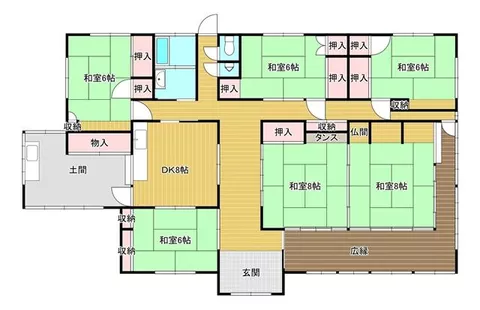 Nishitōyoshi City, Oaza Kanoda, single-story building, 6DK