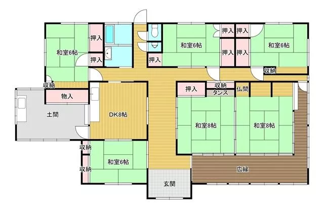 Nishitōyoshi City, Oaza Kanoda, single-story building, 6DK