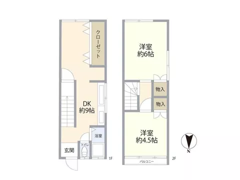 Land area approximately 72.24㎡ (approximately 21.85 tsubo) - a property consisting of 1 building with 2 connected units. - Image 2