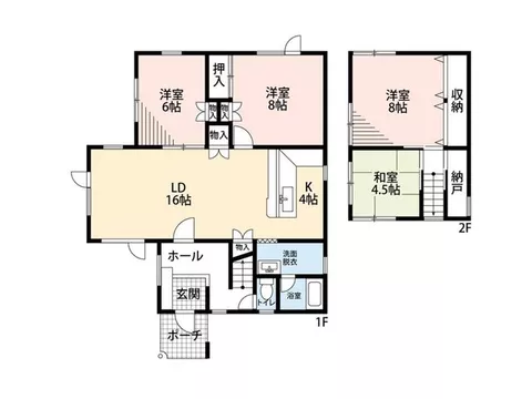 2-minute walk from JR Sasshū Line "Takuboku" Station, used house with garden