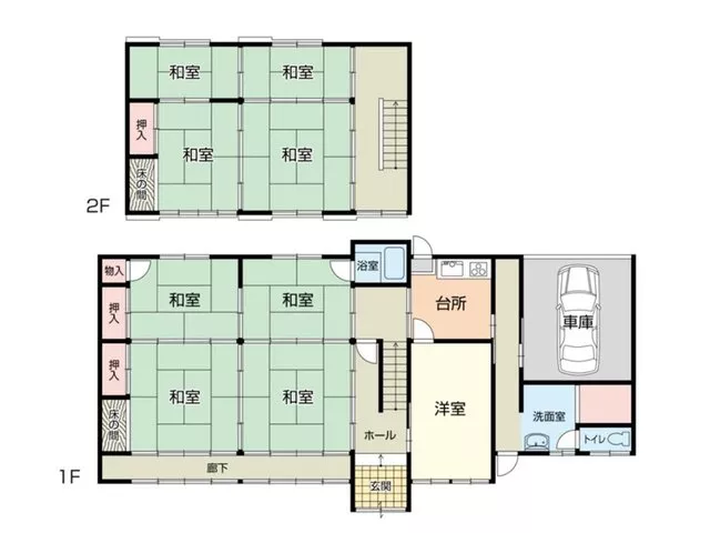【Panahome Aiki】A spacious 9LDK two-story house with a view from the embankment