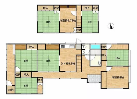 Sakata City, Higashiizumi-cho 2-chome (Higashisakata Station) 2-story building 8DK