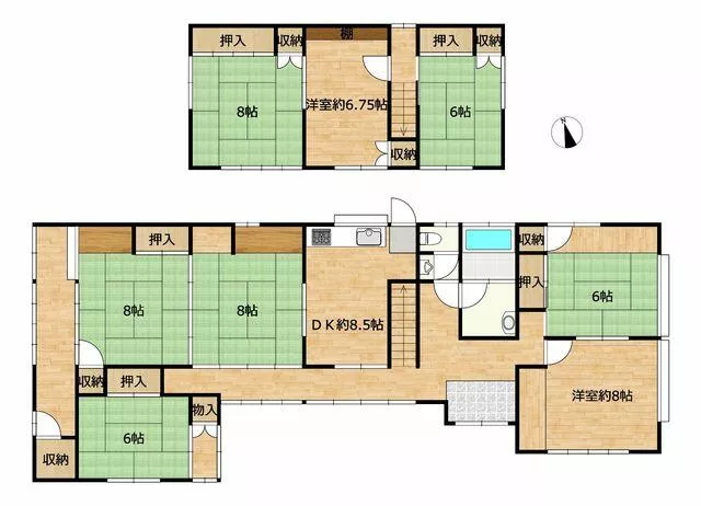 Sakata City, Higashiizumi-cho 2-chome (Higashisakata Station) 2-story building 8DK