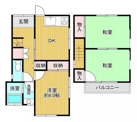 Nagoya City, Kita Ward, Kusunoki 5-chome, 2-story building, 3DK