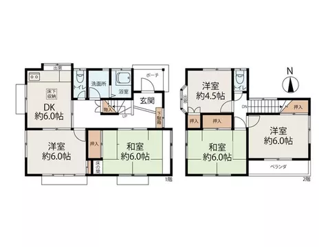 This is a used house in the Fuse area of Chuo City. It has a 5DK layout and plenty of storage.