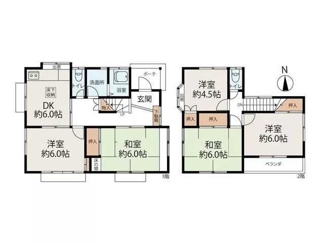 This is a used house in the Fuse area of Chuo City. It has a 5DK layout and plenty of storage.