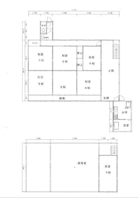 Shinshiro City, Kadotani, Ikebata (Hon-nagashino Station) Single-story building 6DK