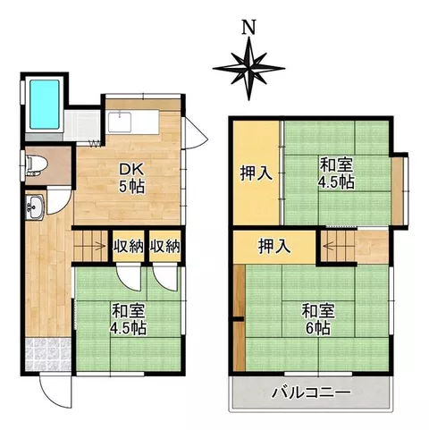 Amagasaki City, Kuchi Tanaka 2-chome (Tsukaguchi Station), 2-story, 3DK - Image 2