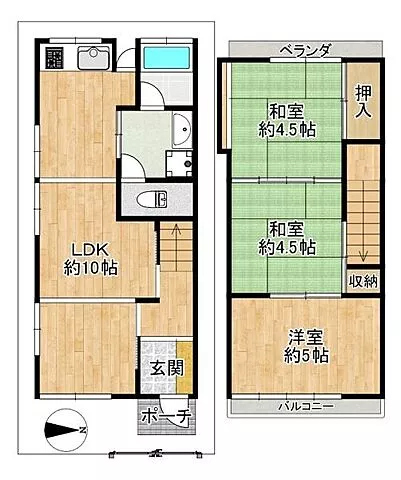 Used single-family home, JR Katamachi Line (Gakken Toshi Line) Sumiyoshi Station, 19 minutes on foot