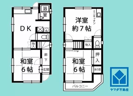 Amagasaki City, Higashi Sonoda Town 7-chome (Sonoda Station) 2-story building 3DK