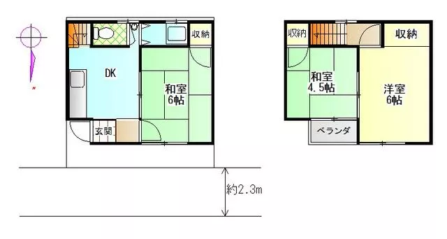 Higashi-Osaka City, Kusaka Town 1-chome (Ishikiri Station) 2-story 3DK