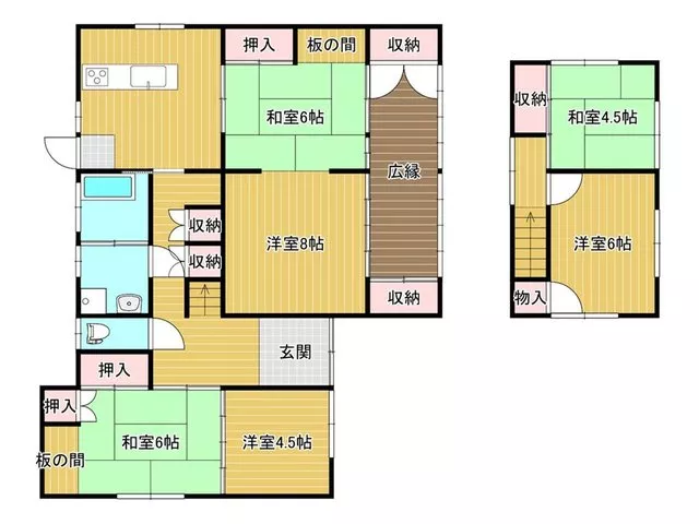 Approximately 84 tsubo of land, approximately 39 tsubo of building area, quiet residential area, good sunlight