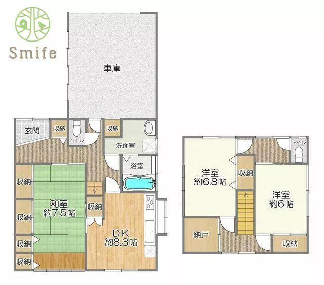 Hamamatsu City, Chuo Ward, Shinohara Town (Takatsuka Station), 2-story, 3SDK