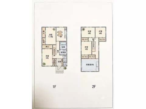 【5DK・Parking for 3 cars】A two-story home surrounded by lush greenery with good sunlight exposure.