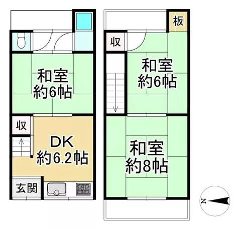 Kyoto City, Kita-ku, Omiya Nishisomonguchi-cho (Kita-Oji Station), 2-story building, 3DK