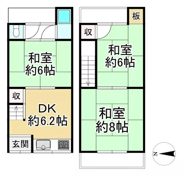 Kyoto City, Kita-ku, Omiya Nishisomonguchi-cho (Kita-Oji Station), 2-story building, 3DK