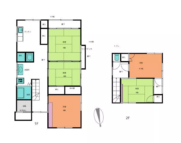 Isumi City, Nitta (Ohara Station) 2-story building 5DK