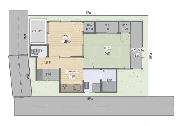 Itabashi-ku Nakadai 1-chome (Kamitabashi Station) Single-story building 2DK