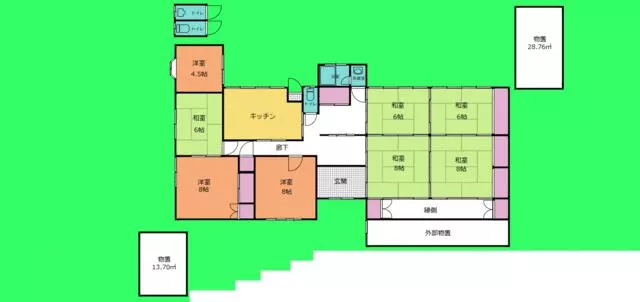 Tsu City, Geino Town, Shinoda, Single-story building, 8K