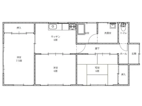 Agawa County, Niyodogawa Town, Miyagahira single-story building 3DK