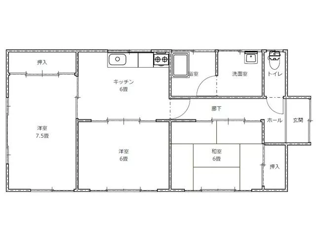 Agawa County, Niyodogawa Town, Miyagahira single-story building 3DK