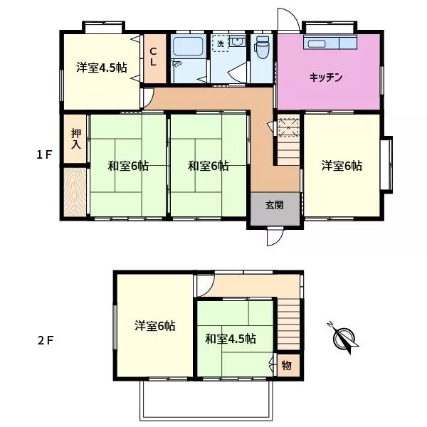 Kiryu City, Sakinomachi 6-chome (Omata Station) 2-story building 6DK