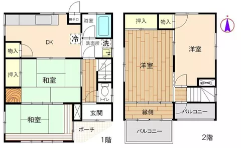 Nagoya City, Kita Ward, Kusunoki 1-chome (Ajimi Station), 2-story building, 4DK