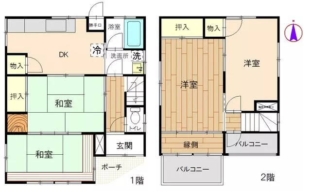 Nagoya City, Kita Ward, Kusunoki 1-chome (Ajimi Station), 2-story building, 4DK