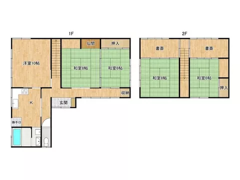 Land over 100 tsubo, Japanese-style room, two-story building, lush residential area - Image 2