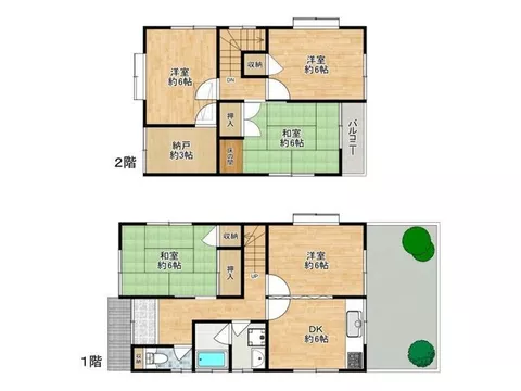 Land approximately 33.53 tsubo, built in 1989, 5SDK, 2 stories, 7 minutes on foot from Kujo Station!