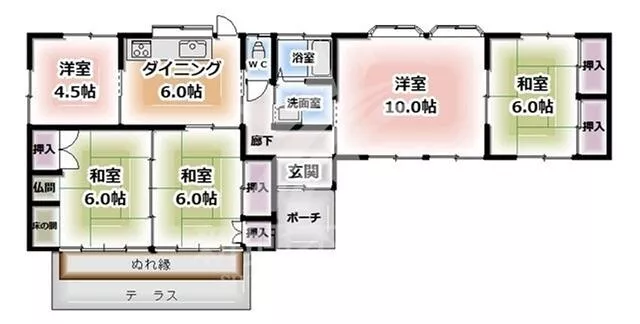 Kitamorokengun Mimata Town, Oaza Tadeike, single-story building, 5DK