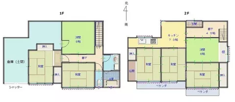 Kamo County, Shirakawa Town, Kurokawa (Shirakawaguchi Station), 2-story building, 7DK