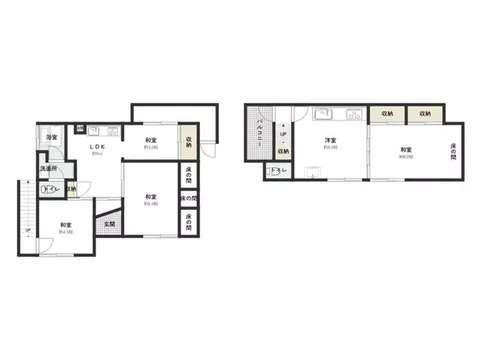 Each floor is equipped with water facilities, suitable for two families! A south-facing 4SDK with good sunlight♪