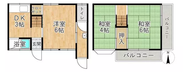 Toyonaka City, Toyonancho East 2-chome (Shonai Station) 2-story 3DK