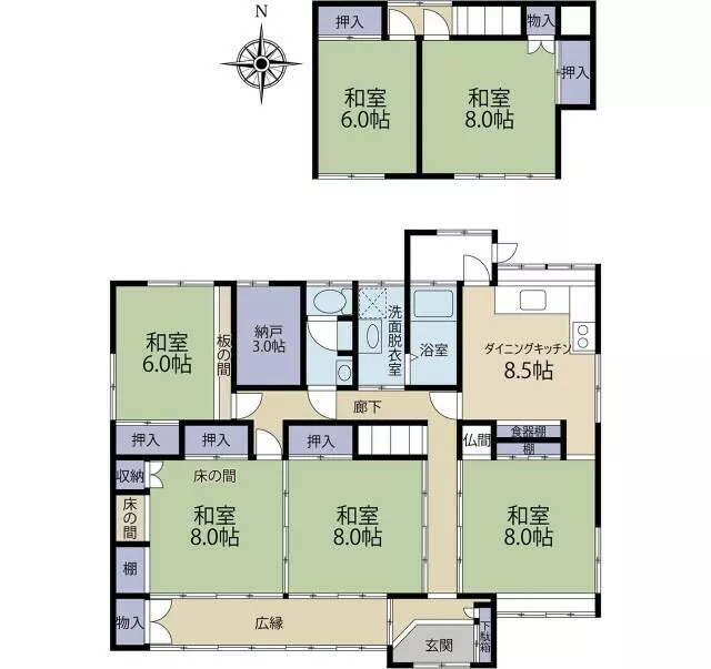 Katta District, Zao Town, Tokarita Onsen, 2-story building, 6SDK