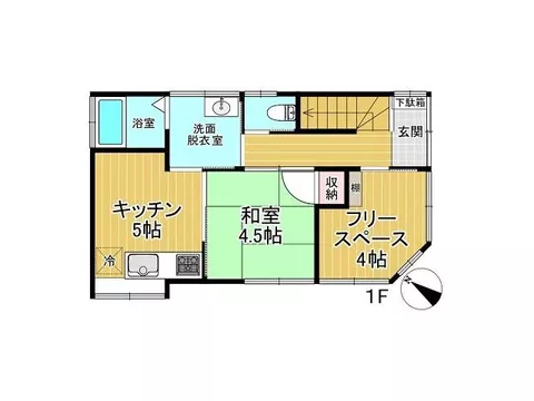 This property cannot be rebuilt as it does not connect to a road as stipulated by the Building Standards Act.