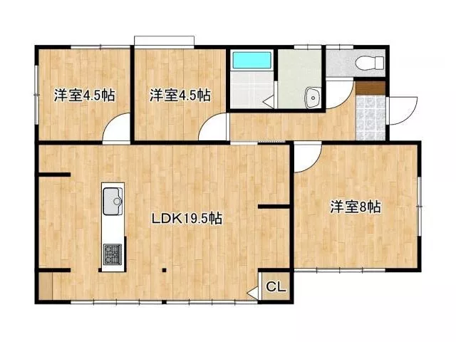 [Open House Held] [Interior and Exterior Renovated] A single-story house with a 19.5 tatami mat LDK. Three Western-style rooms.